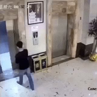 Drunk Man And An Elevator